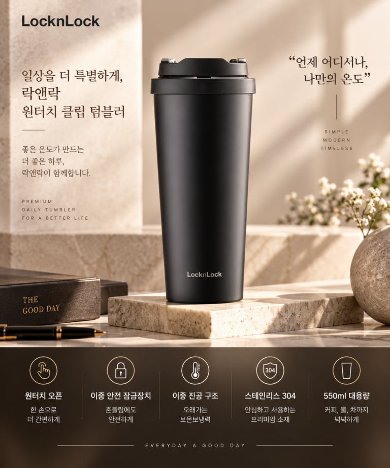락앤락 텀블러 550ml｜데일리 원터치 클립·보온보냉 특징