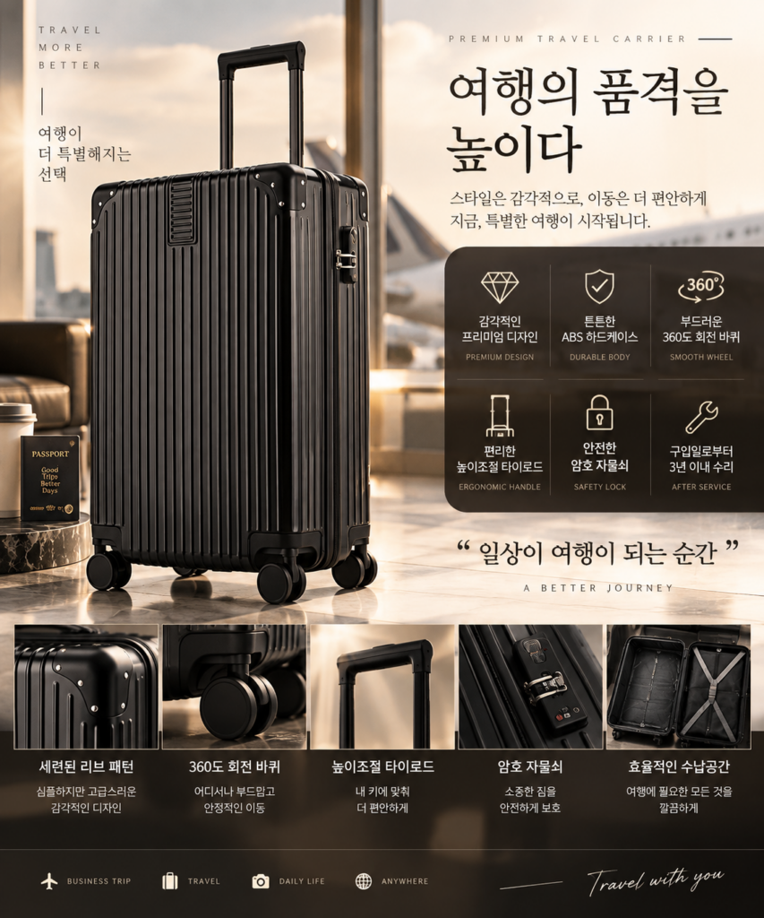 20인치 기내용 캐리어 추천｜ABS 하드케이스·3년 A/S 여행용 캐리어 제품 이미지